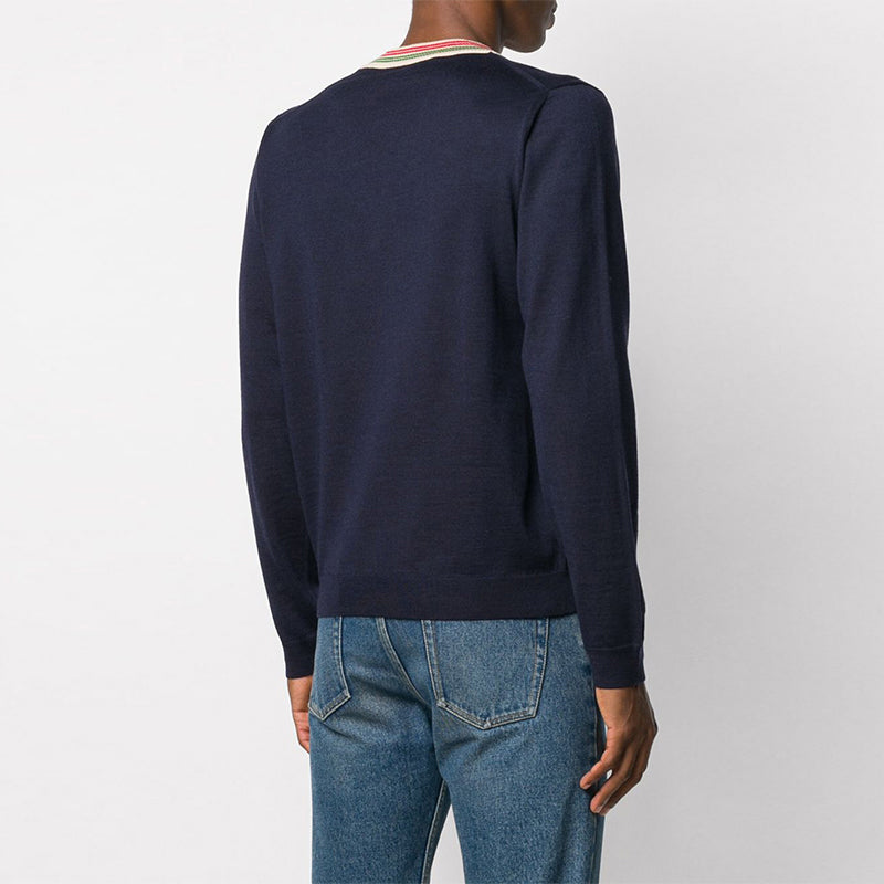 Gucci V Neck Sweater 'Navy' 599917-XKA5C-4437