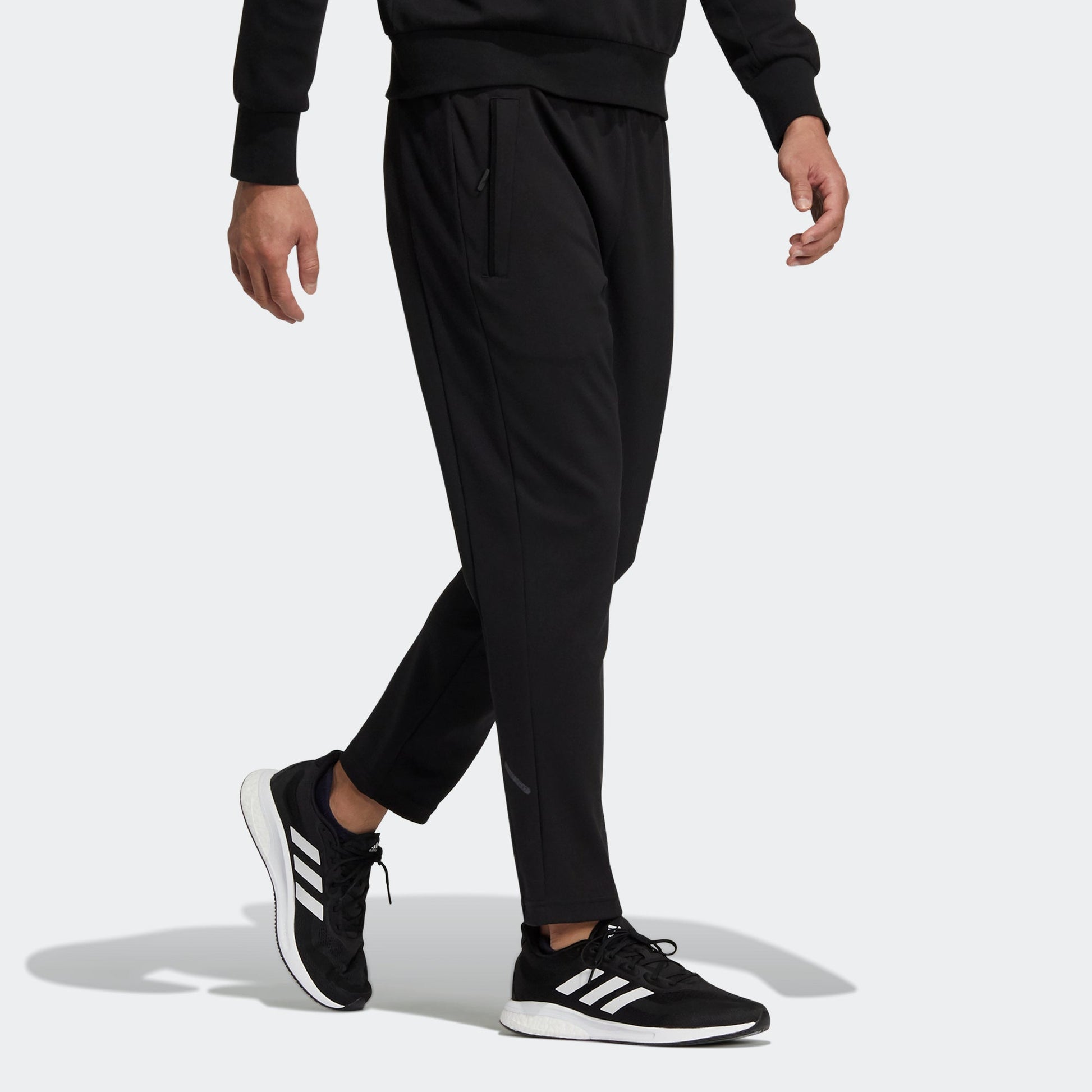 Men's adidas Wj Kn Pm Pnt Solid Color Training Running Sports Pants/Trousers/Joggers Black HE5124