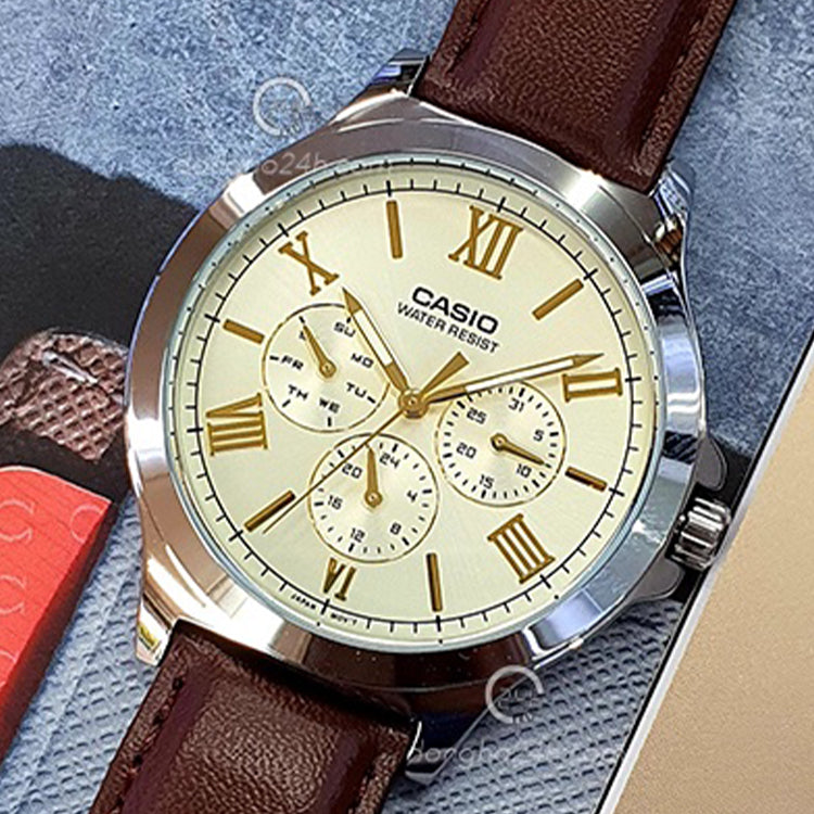 Casio Dress Analog Watch 'Brown Champagne Gold' MTP-V300L-9A