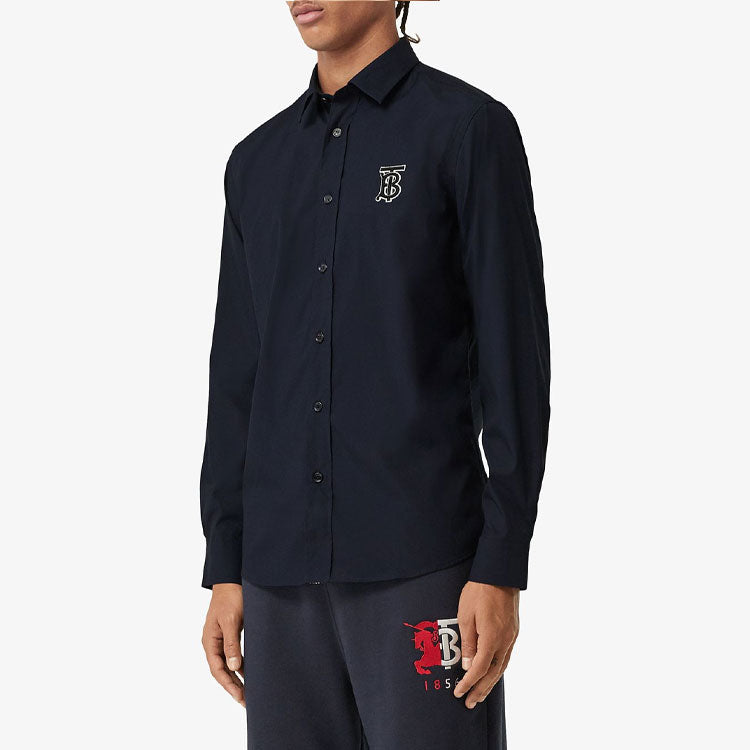 Burberry SS21 TB Long Sleeve Shirt Men's Blue 80234621