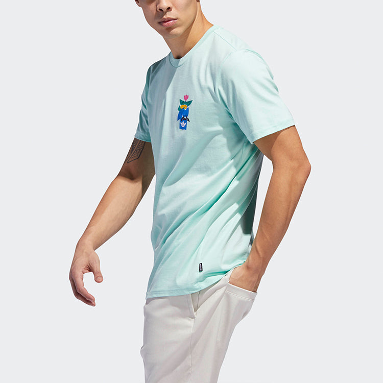 adidas originals Wapato Tee Printing Sports Round Neck Short Sleeve light green DU8368