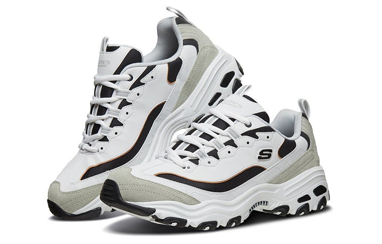 Skechers D'Lites 1.0 Low Running Shoes White/Grey 666114-WLGY