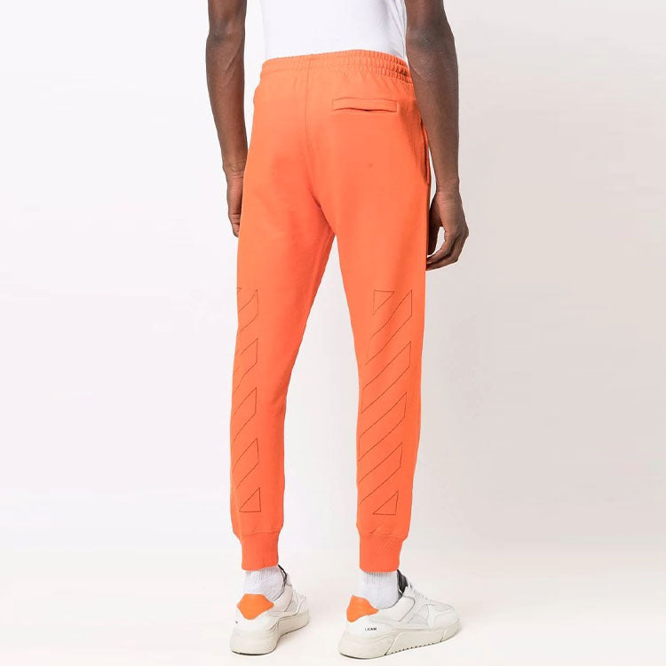 Off-White SS21 Logo logo Sports Long Pants Unisex Orange OMCH035F21FLE0022010