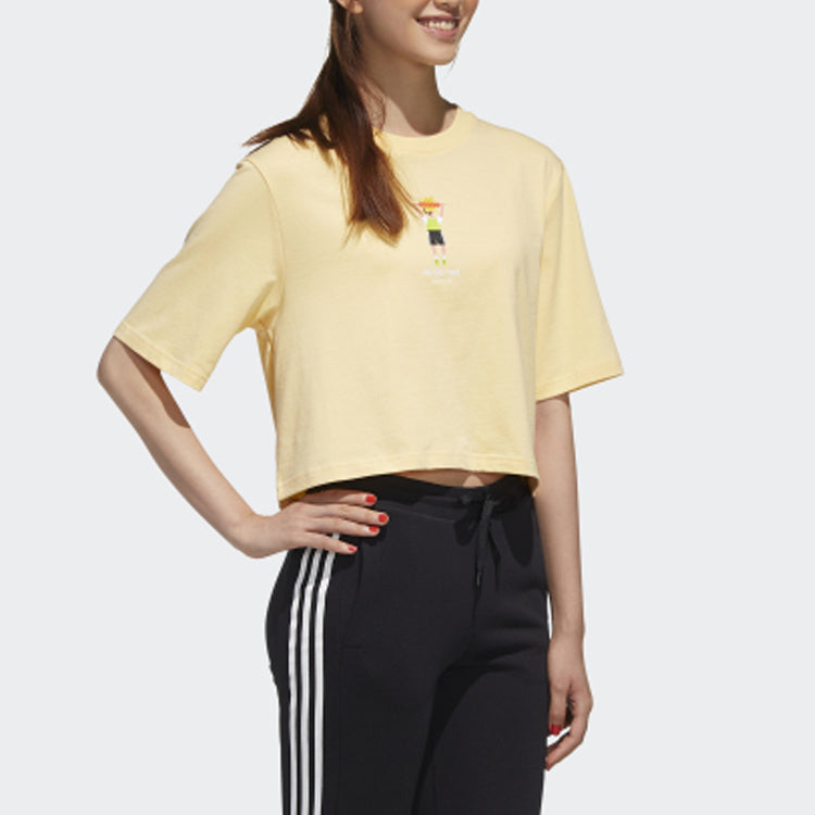 (WMNS) adidas neo Casual Sports Short Sleeve Orange Yellow GP5802