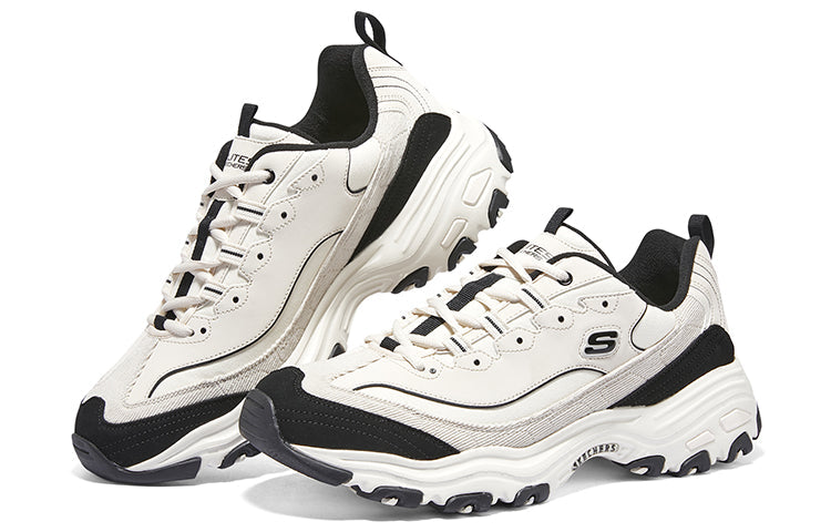 Skechers DLites 1.0 Chunky Shoes 'Beige Black' 894265-NTBK