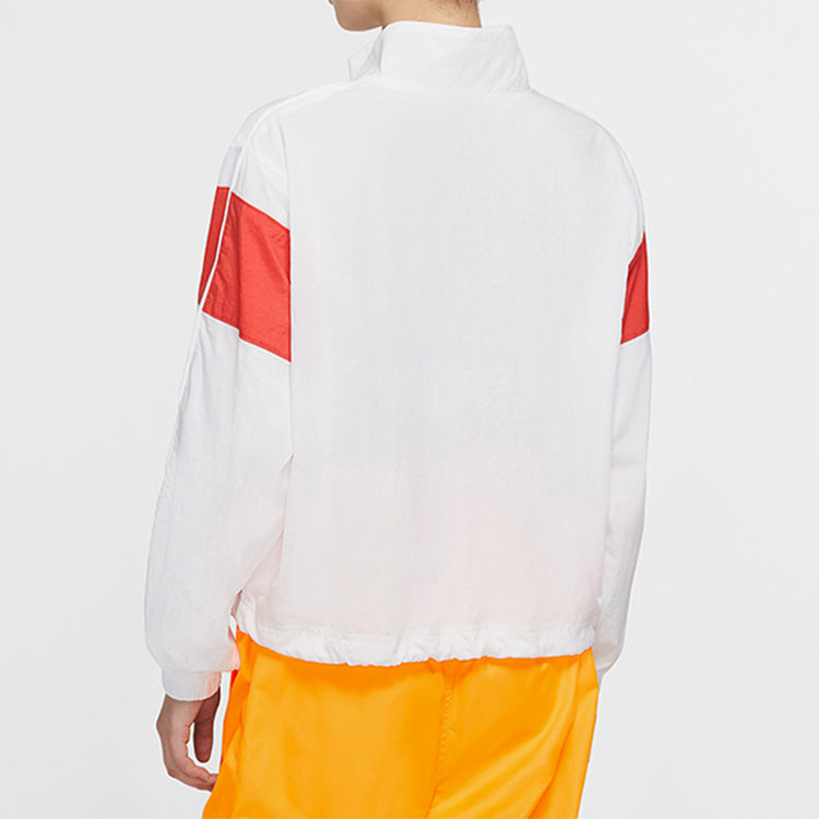 (WMNS) Nike Sportswear Heritage Jacket 'White Red' CJ2362-100