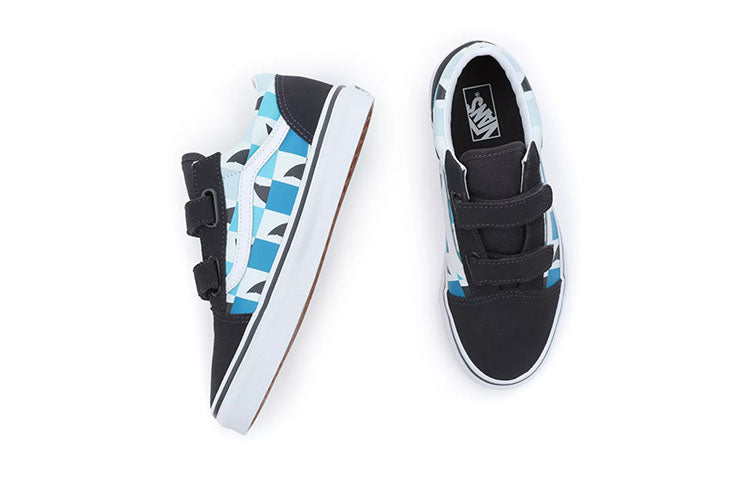Vans Glow Checkerboard Sharks Old Skool 'Black Blue White' VN0A4UI1AC3