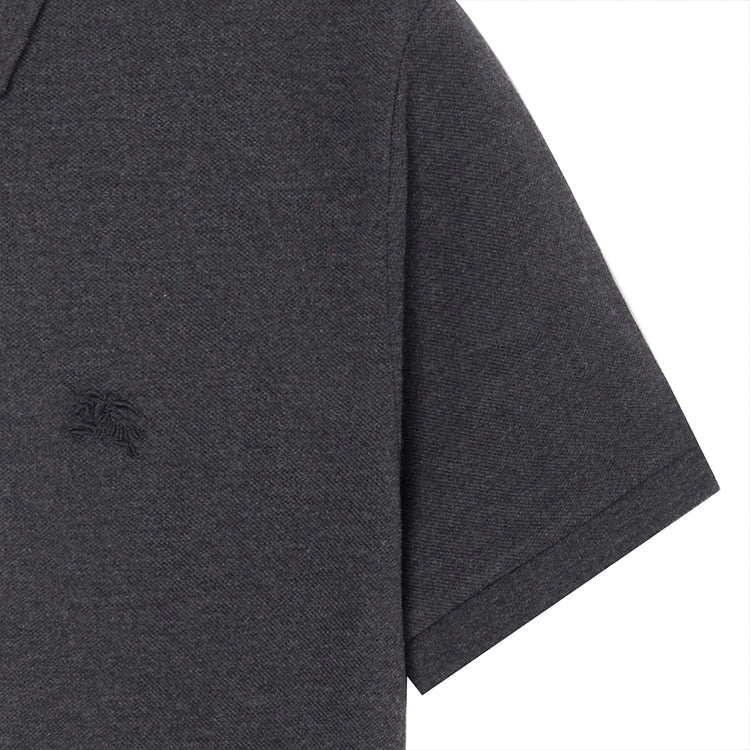 Men's Burberry Solid Color Short Sleeve polo Gray 80045801