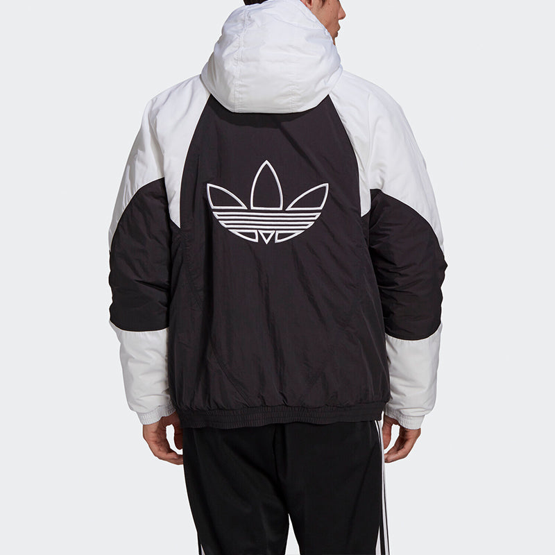 adidas originals Padded Adicolor Stay Warm Colorblock Sports Hooded Padded Jacket Black GE1301