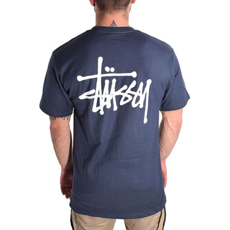 Stussy Basic Tee Classic Printing Short Sleeve Unisex Navy Blue 1904181-507