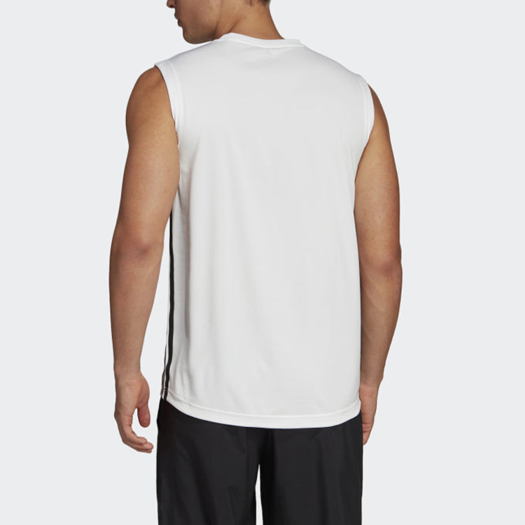 Men's adidas D2M SL 3S Training White Vest DU1249