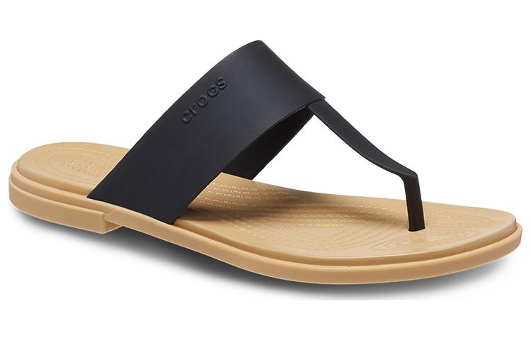 (WMNS) Crocs Tulum Flip 'Black' 206752-00W