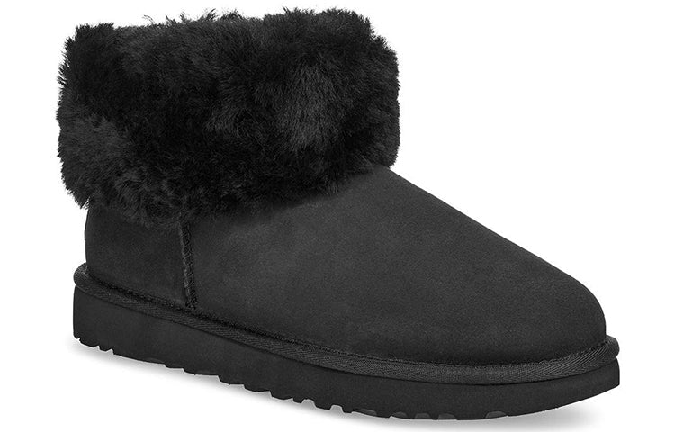 (WMNS) UGG Classic Mini Fluff Fleece Lined Black 1106757-BLK