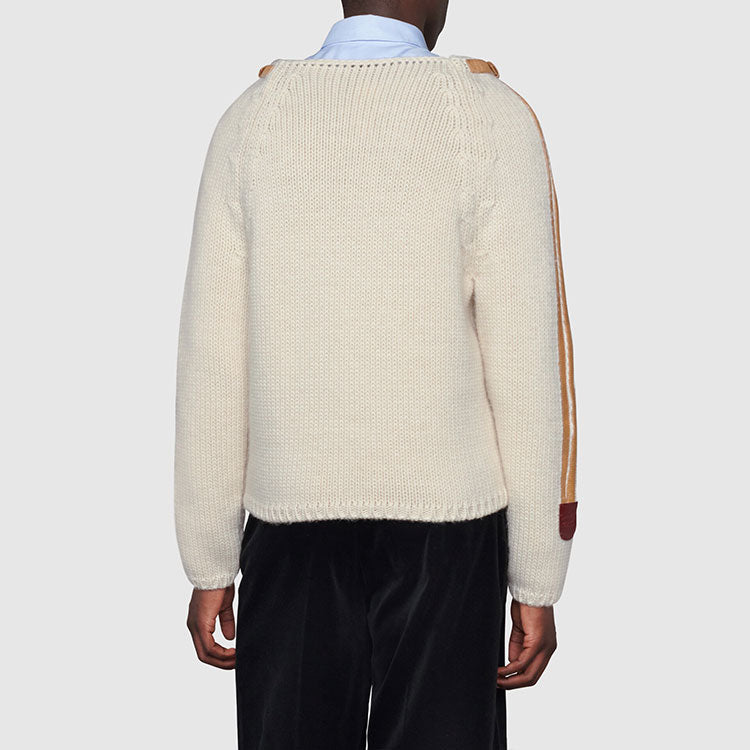 Gucci Wool Knit Jumper With Leather Detail 'Beige' 683716-XKB4H-9791