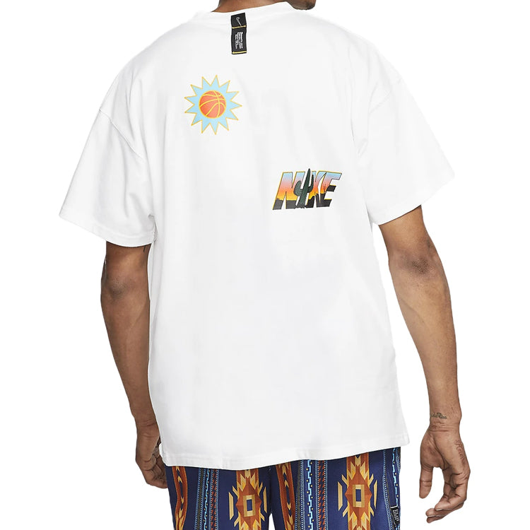 Nike Basketball Sports Funny Printing Sports Round Neck Short Sleeve Couple Style White CD1308-100