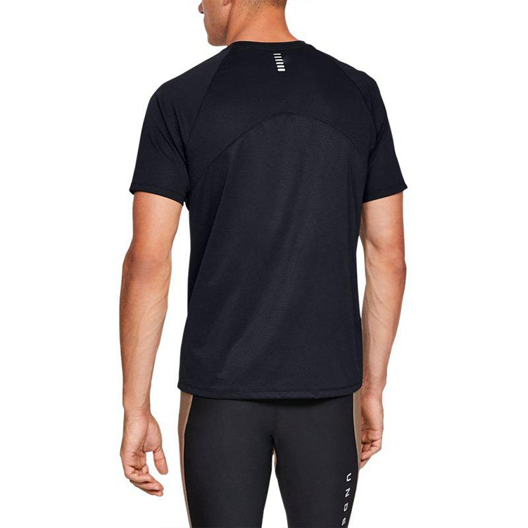 Men's Under Armour Qualifier Running Training Sports Short Sleeve Black 1326587-001
