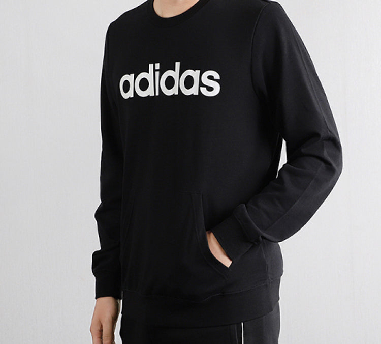 Men's adidas neo Side Alphabet Pullover Black EI4708