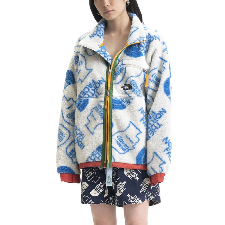 Men's THE NORTH FACE x Brain Dead Crossover Full Print polar fleece Jacket White NF0A52A1-WE9