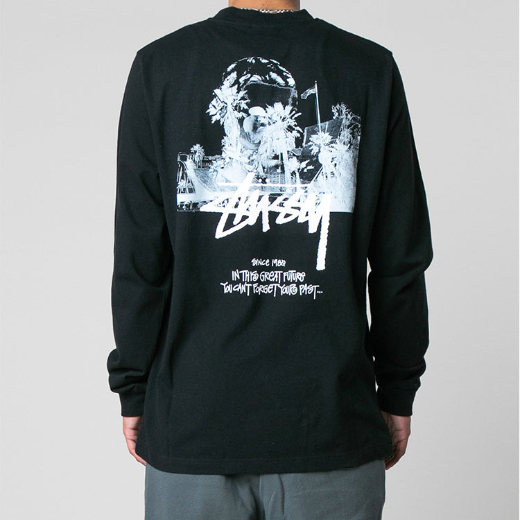 Stussy x MMW LS TEE Printing logo Long Sleeves Unisex Black 314065