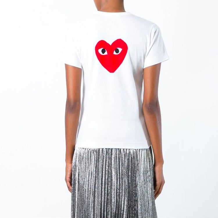 (WMNS) COMME des GARCONS PLAY Double Sided Short Sleeves Tee 'White' AZ-T221-051-1