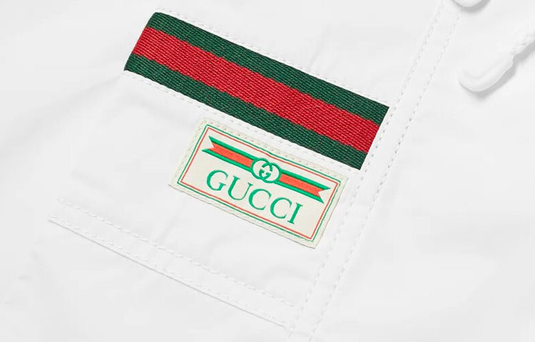 Gucci Label Cotton Canvas Trousers Casual Pants For Men White 604171-XDAX3-9061