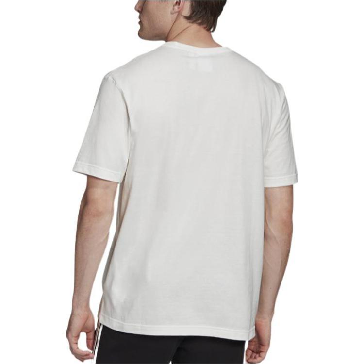Men's adidas originals Logo Printing Round Neck Pullover Short Sleeve White T-Shirt FM2223