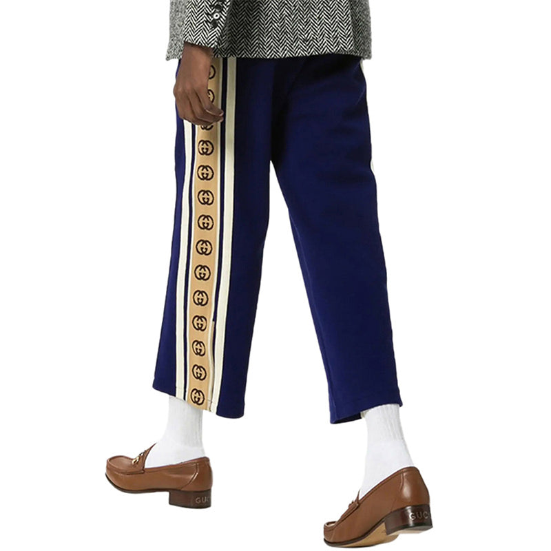 Men's Gucci SS21 Knit Wool Jogging Blue Long Pants/Trousers 598853-XJBZ1-4370
