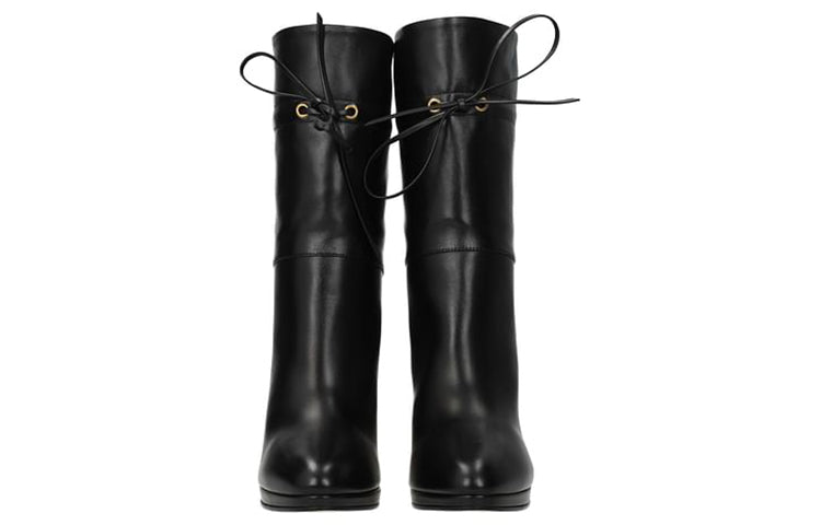 (WMNS) Gucci Drawstring-tie Ankle Boots 'Black' 626719-BKO00-1000