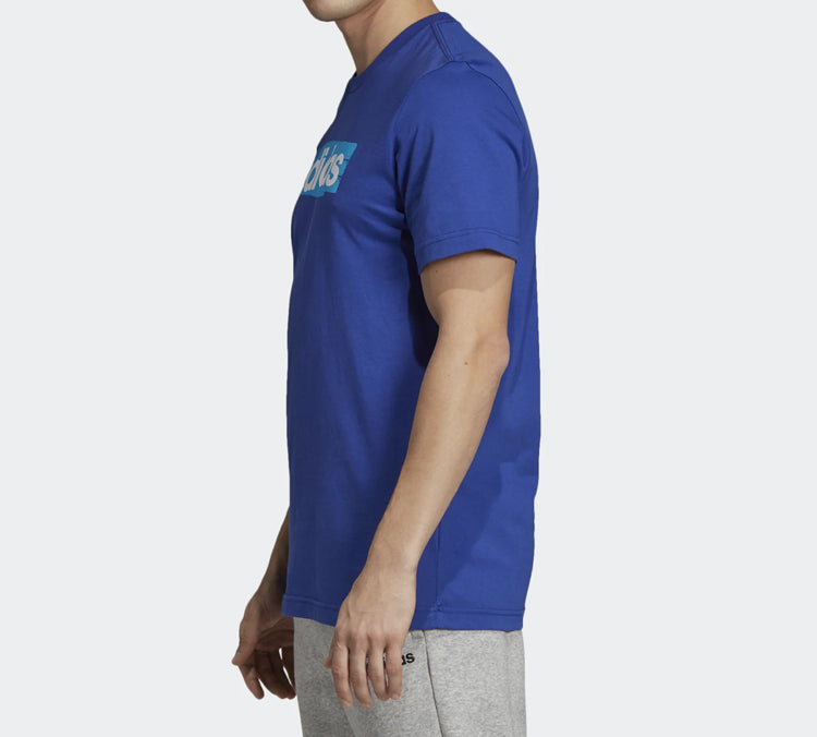 adidas Alphabet Logo Printing Sports Short Sleeve Blue DV3052