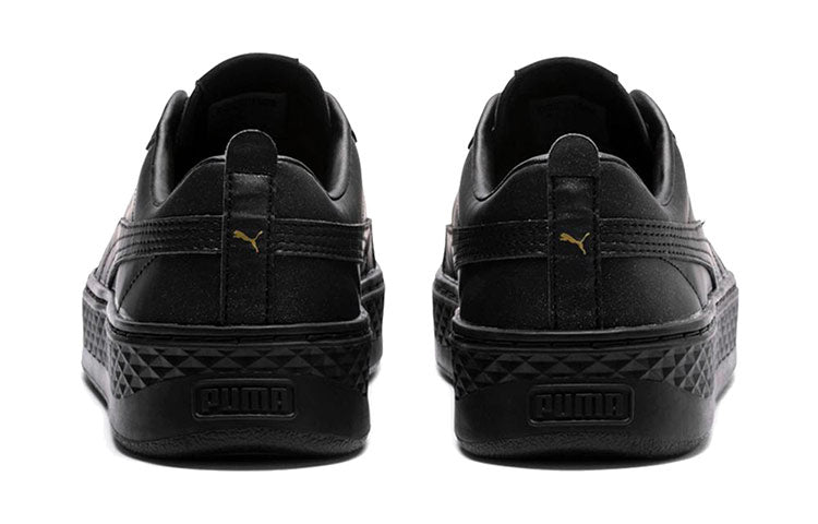 (WMNS) PUMA Smash Platform Lx Black/Gold 366927-02