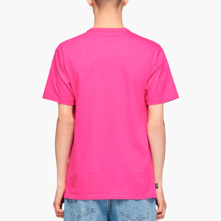 Vans Off The Wall Tee Minimalistic Small Logo Short Sleeve Couple Style Rose Red VN0A49R7FS4