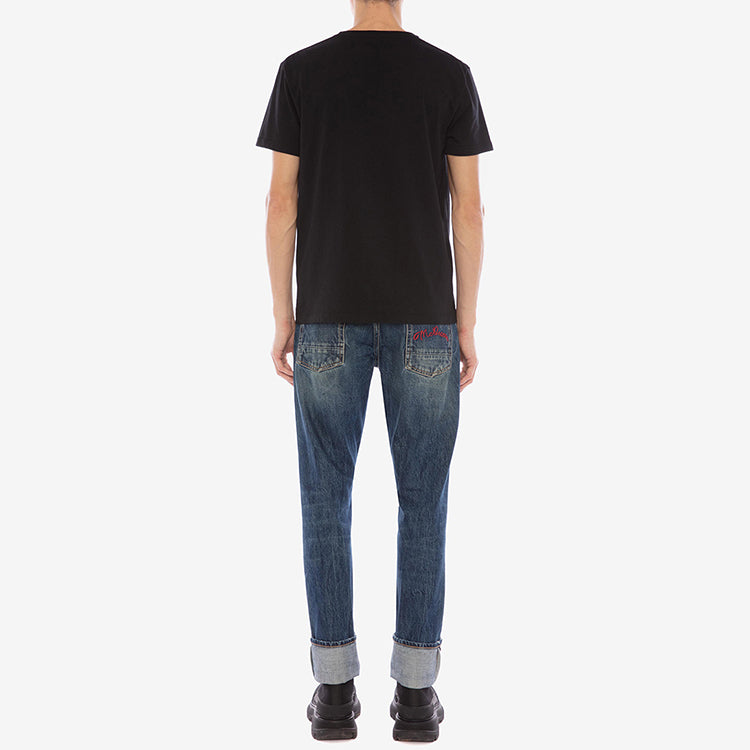 Men's Alexander McQueen Knit Short Sleeve Black 622104QPZ570901