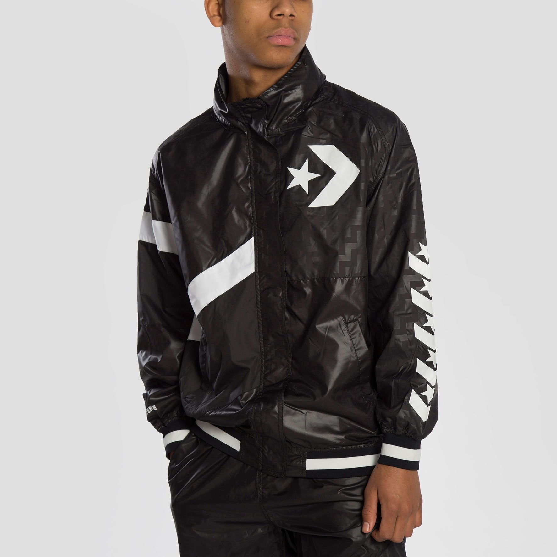 (WMNS) Converse Casual Sports Logo Hooded Jacket Black 10017653-A01