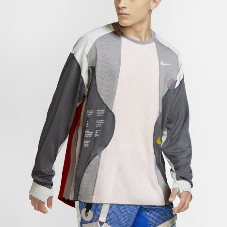 Nike Mens ISPA Dri-Fit Long-Sleeve Top 'Grey Summit White Red' CK4988-021