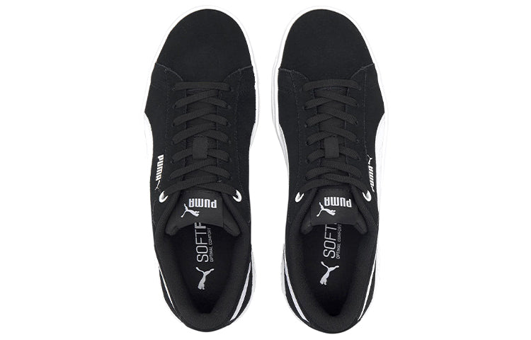 (WMNS) PUMA Smash Platform V2 Suede 'Black White' 373037-04