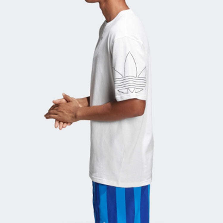 adidas originals Outline Tee Round Neck Short Sleeve White DU8536