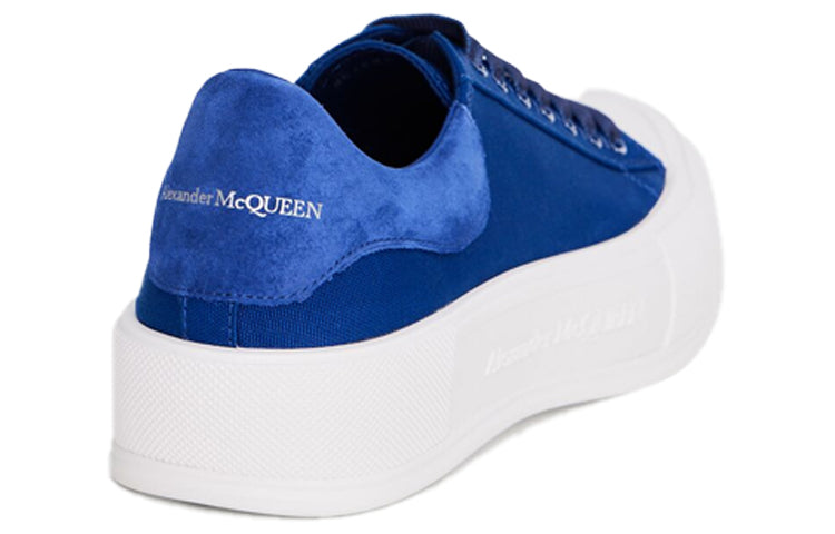 Alexander McQueen Deck Skate Plimsoll Lace Up 'Royal Blue White' 654594W4PQ14282