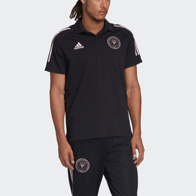 adidas Soccer/Football Sports Training Fan Edition Inter Milan Short Sleeve Polo Shirt Black FI1720