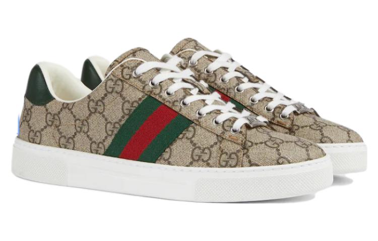 (WMNS) Gucci  Ace Sneaker With Web 'Beige Ebony GG Supreme' 760774-FACMZ-9746