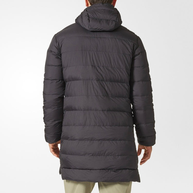 adidas Outdoor Stay Warm hooded mid-length Down Jacket Black BS0998