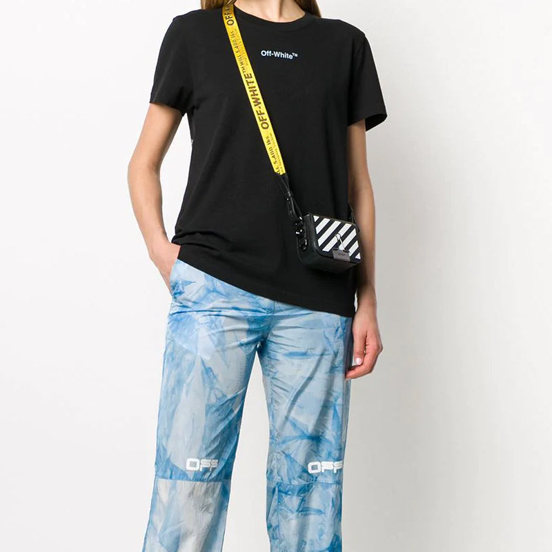 (WMNS) Off-White Leather 20 Binder Clip Single-Shoulder Bag Small Black OWNA087R204230691001