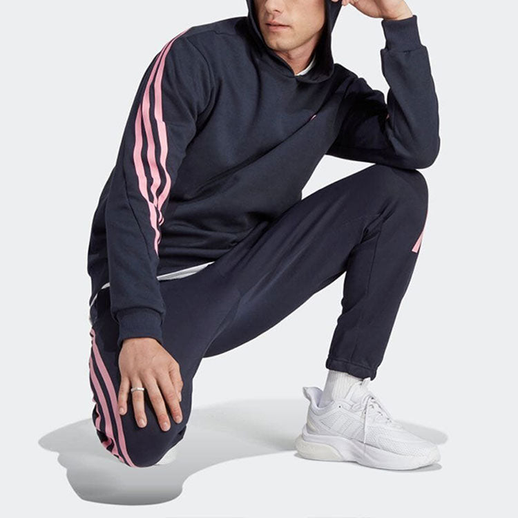 adidas Stripe Adornment Hoodie Men's Navy Blue HY3397