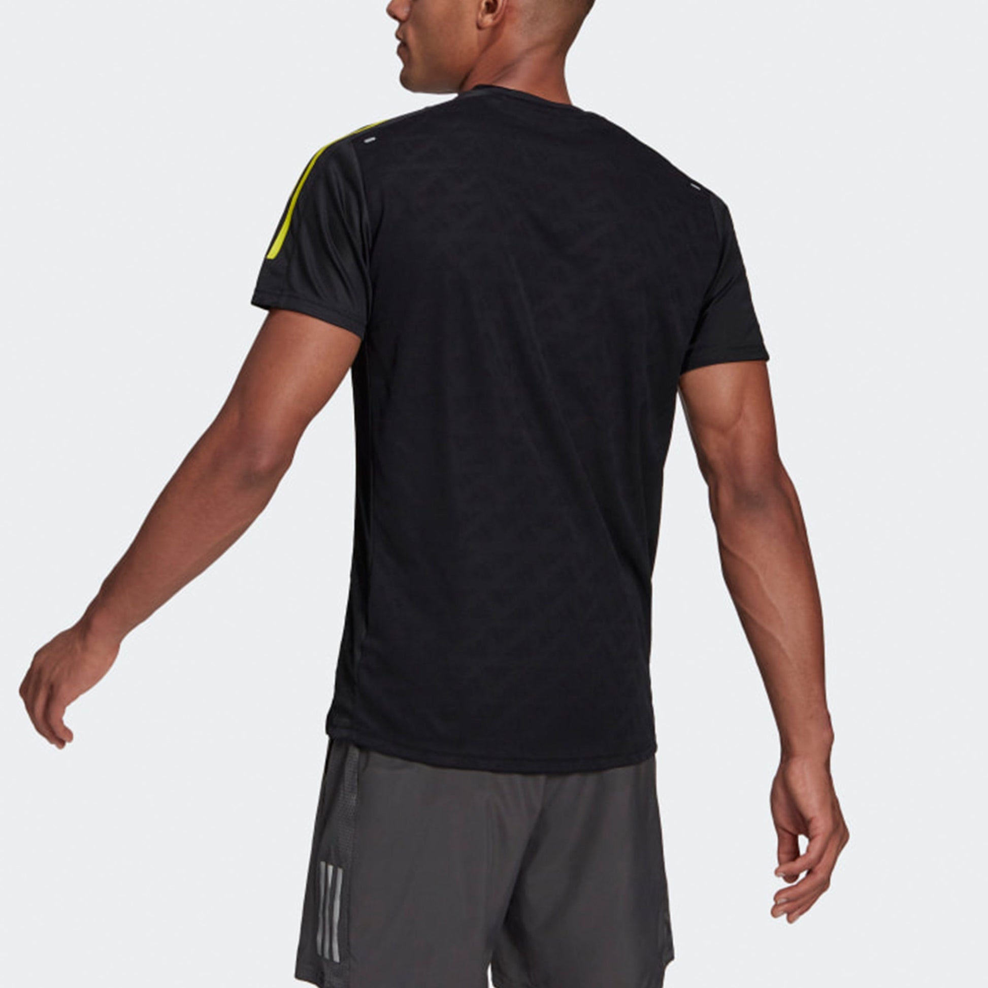 adidas Sports Training Quick Dry Stripe Printing Short Sleeve Black GM6002