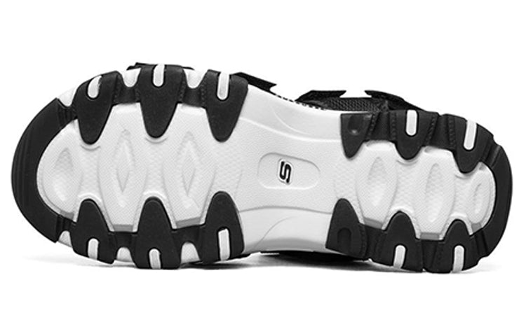 (WMNS) Skechers D lites 2.0 3 Straps Sandals 'Black White' 66666284-BLK