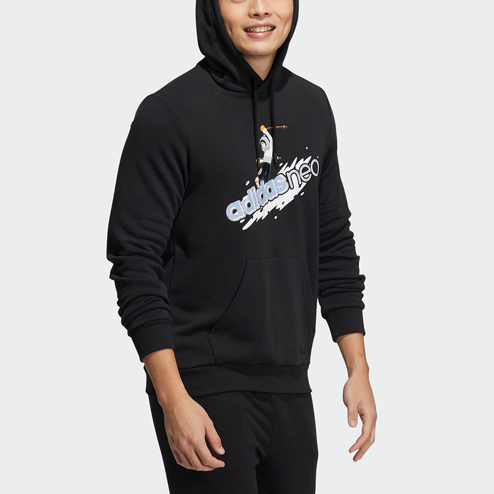 Men's adidas neo Wp Sh1 Logo Printing Sports Black HG9015