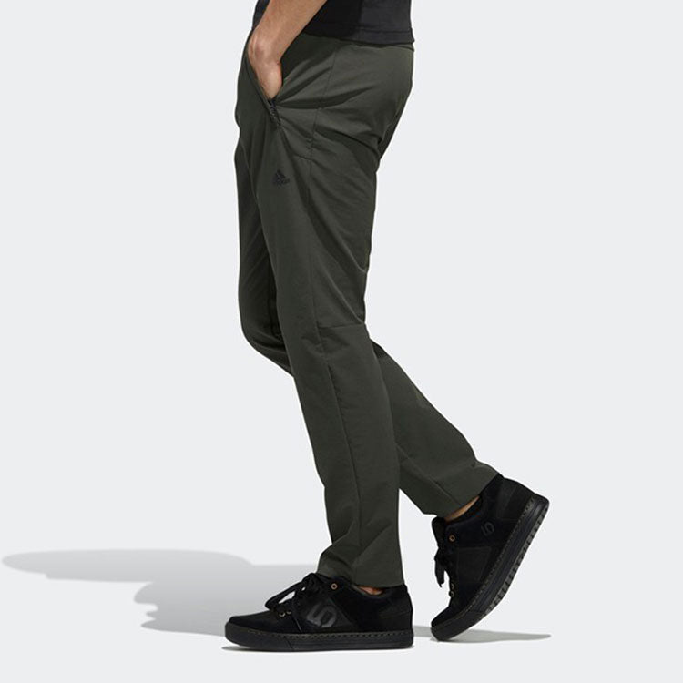 Men's adidas Softshell Pants Logo Printing Woven Casual Long Pants/Trousers Dark Green EH3938