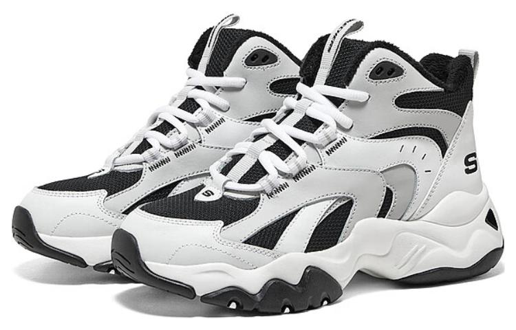 (WMNS) Skechers D'Lites Sneaker 'White Grey Black' 168014-WBK