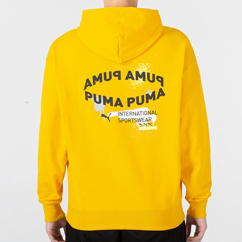 PUMA Oversize Trend Graphic Logo Hoodie 'Yellow' 536061-85