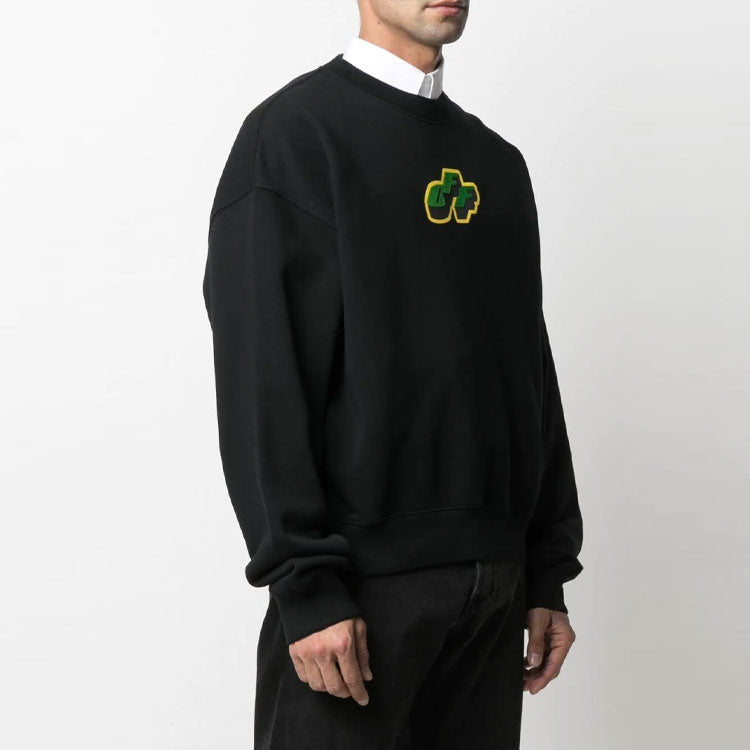 Off-White SS21 Arrow Pattern Sports Long Sleeves Loose Fit Black OMBA035S21FLE0021055