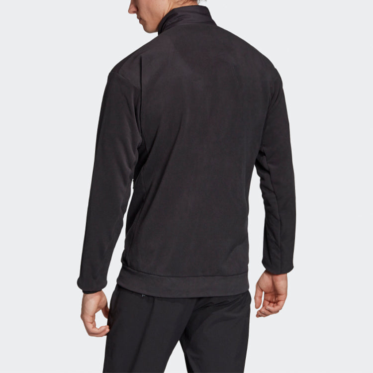 adidas Windfleece J Stand Collar Casual Outdoor Sports Jacket Black EH8703